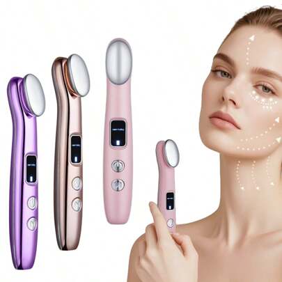 [Massaggiatore Viso Portatile] - Batteria Ricaricabile Agli Ioni Di Litio Da 300mAh Integrata, Lunga Durata, Con Modalità Di Vibrazione E Riscaldamento. Massaggiatore Viso Portatile Per Occhi, Collo E Guance, Con Vibrazione E Riscaldamento Per Massaggiare La Pelle. Corpo Leggero Da 30g, Facile Da Trasportare. Uno Strumento Di Bellezza Pratico, Ottimo Rapporto Qualità-Prezzo, Può Essere Regalato Come Piccolo Regalo Ad Amici O Fidanzate.