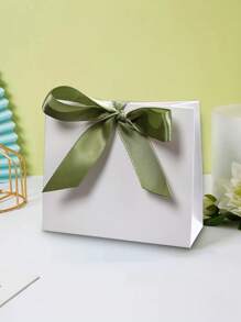 10 Stück weiße Kraftpapiertüten, weiß/gold/rote Schleifenband-Dekor Geschenktüten, Geburtstagsfest Geschenkverpackung, Hochzeitsgeschenkverpackung, Kosmetiktaschen, wiederverwendbare Geschenktüten für Geburtstag, Partys, Brautparty und Geschenke für Freunde, Geburtstagsfest-Gastgeschenke