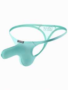 3-Pack Men's Big Pouch G-String Sexy Breathable Y-Back Thong Underwear Low Rise Sexy Thong Underwear Bulge Pouch Lingerie - 2灰色+1綠色 - 查看 5