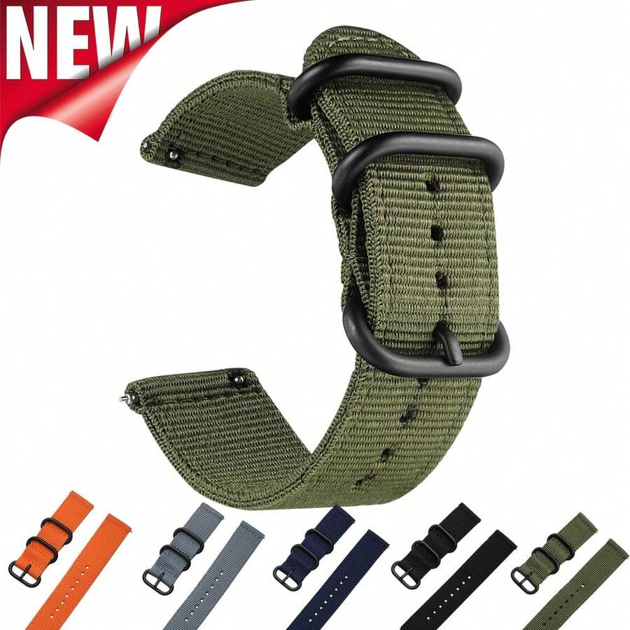 BEIMUSON Dây đeo đồng hồ nylon - Dây đeo đồng hồ quân đội liền mạch, chống thấm nước, chất liệu nylon ballistic, dành cho cả nam và nữ - Nhiều màu sắc và độ rộng khác nhau - 18mm, 20mm, 22mm, 24mm