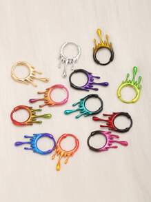 1pc & Cool Gradient Lobe Plug, Asymmetrical Lava Design, Multi-Purpose Piercing Jewelry, Suitable For Women Daily Wear