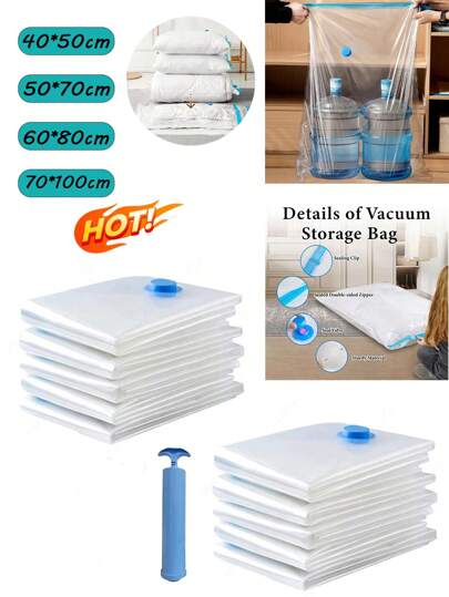 Vacuum Storage Bags, Space Saving Quilt And Blanket Compression Bags, Sealed Clothing Travel Storage Bags, Vacuum Storage Bags For Clothes, Quilts, Bedding, Save 80% Of Space, Storage Vacuum Sealed Bags, Folding Compression Storage Bags