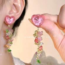 Boucles d'oreilles pendantes minimalistes à pampilles colorées en forme d'étoile, à la mode et polyvalentes pour femmes