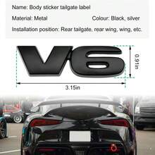 KVAEY 2 PCS 3D SR5 Metal Emblem Sticker, Self-Adhesive Car Side  Rear Tailgate Bumper Badge Decal,  Trunk Decorative Badge Stickers For Vehicle Exterior, Car Accessories (V6, Black) - V6, Black - View 2