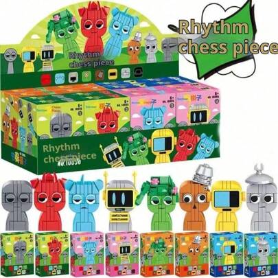 1 Set Rhythm Box Sprunki Building Blocks Full Set Figures Model Toy Puzzle, Interactive Toys For Kids, Birthday/Halloween/Party Gift, Best Present