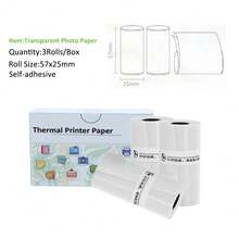 57毫米迷你不干胶打印纸透明热敏纸兼容X5 C9 A31用于备忘录日记本便签图像地址条码