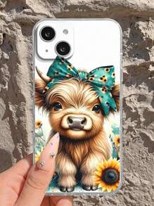 1 Stück modisches, durchsichtiges Handyhülle mit Kalbsleder-Tierdruck und Perforationen, schockresistent, kompatibel mit iPhone 16/11/16pro/16plus/16promax/16e/15Promax/13/14/12/XS/XR/7G/8P, kompatibel mit Samsung Galaxy S25/S25PLUS/S25 Ultra/A16/A36/A26/A56