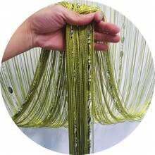 100cmX200cm Decorative Door String Curtain Beads Wall Panel Fringe Window Room Divider Blind For Wedding Coffee House Parts Door Divider Beads Tassel Screen Decoration (Colorfull 25) - 草綠色 - 查看 4