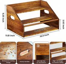 3 Tier Wood Liquor Bottle Display Shelf, Coffee Syrup Organizer Rack, Wine Racks Countertop, Bar Shelf For Vodka Tequila Whiskey, Liquor Cabinet For Home Decor, Mini Bar, Brown Bar Organizer - Multicolor - View 7