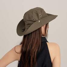Western Cowboy Hat Outdoor Camping Hat Fisherman Hat - Hiking Hat, Khaki - View 3