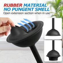2 In 1 Toilet Plunger And Brush Set, Extended Handle Plunger, Toilet Bowl Brush Plunger Set, Bathroom Cleaning Tools, Toilet Brush Plunger Combo, Cleaning Brush, Bathroom Cleaning Supplies - Multicolor - View 5