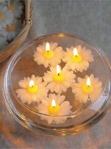 1 pièce Bougie parfumée en forme de camomille, décoration pour la cuisine, la salle à manger, cadeau, fête