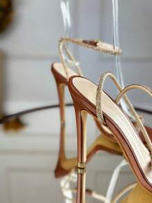 Women's 11cm Angela Galvão Rhinestone And Buckle Sandals - Lạc đà - Xem 8