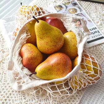 6/9 pezzi di modelli di pere artificiali in schiuma, design di frutta realistico, adatti per decorazioni per la casa, cucina, ristorante e hotel, accessori multifunzionali per vacanze, decorazione per la cucina