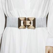 1 pieza Cinturón elástico vintage, Entrenador de cintura para mujeres con traje y abrigo, Accesorio de moda versátil
