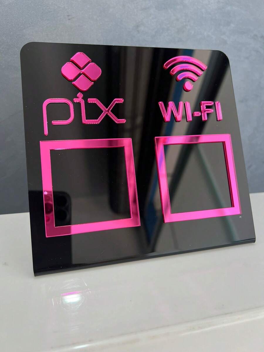 Pix Display Board Table Counter PIX And WI-FI - 黑色與粉紅色 - 查看 1