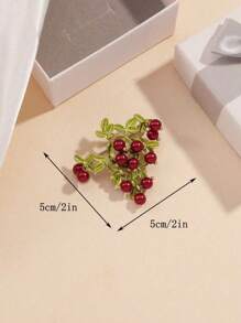 1pc Women's Handmade Cranberry Metal Brooch, Suit/Dress Accessory
