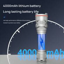 Lenovo R5 Strong Light Flashlight Telescopic Zoom 5000 MAh Long Battery Life 5 Gears Rainproof And Drop-Proof Durable Portable Emergency Lighting High Power LED Wick Non-Slip Grip Outdoor Explorer Home Artifact