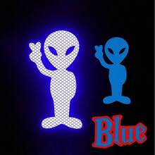 Alien Peace Sign High Reflective Sticker, Maintain Distance Car Decal Suitable For Windows, Bumpers, Outdoor Use, Cars, Helmets, Motorcycles, Rear Windshield - one-size - View 8
