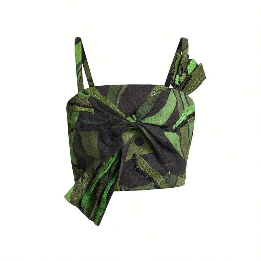 FARM Rio Coconut Tree Flow Crop Top |  | Women Outdoor Tees & Tanks - 墨綠色 - 查看 1