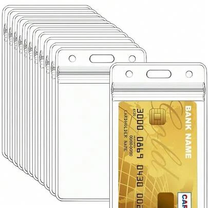 5/10个防水PVC卡套，横向和纵向透明卡套，适用于学生证、交通卡、卡片保护套，适合教师、学生、护士、办公室工作人员、医生、政府官员、志愿者等