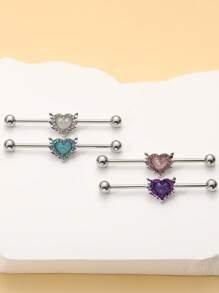 1 pièce Boucle d'oreille clous cartilage en argent, en acier inoxydable 304 unisexe, convient pour les cadeaux/les fêtes