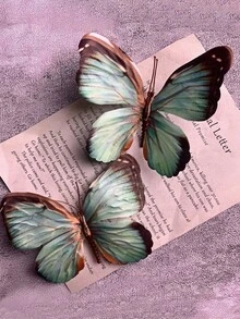 1pc Realistic Butterfly Headwear, Bohemian Printed Versatile Hair Clip, Suitable For Spring Garden Decor, All Seasons - Multicolor - View 21