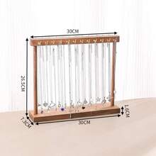 Soporte de exhibición organizador de joyas, estante de madera maciza para colgar collares, encimera para cadenas, pendientes, pulseras, escaparate, estante de almacenamiento - Ganchos S-24 - Ver 12
