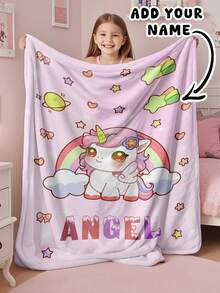 1pc Customizable Fleece Blanket, Suitable As A Gift For Girls, Boys, Adults, Valentine's Day, Lightweight, Soft And Warm, Suitable For Mother's Day, Birthday, Children's Day, Father's Day, Graduation, Wedding, Christmas, Home Use On Sofa, Bed, Car, Bedroom, Living Room - Multicolor - View 9
