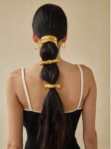 3 pièces Barrettes à cheveux élégantes en métal géométrique demi-cercle avec barre liquide, convient pour un usage quotidien, idéal en cadeau. Accessoires pour cheveux, attaches-cheveux, élastiques à cheveux, bandes en caoutchouc pour cheveux