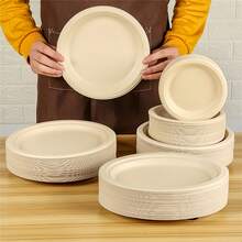 97/50 件高品质纸盘，适用于甜点、沙拉、派对和聚会 - 适用于家庭、厨房、餐厅、野餐、露营的餐具 - 非常适合万圣节、圣诞节、复活节、感恩节 - 彩色 - 查看 11