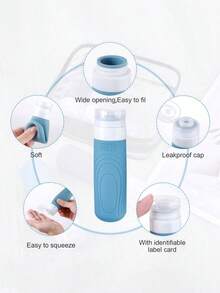 Travel Essentials 4-Piece Cosmetics Sub Package Travel Suit Lotion Shampoo Shower Gel Hose Bottle Macaron Flip Squeeze Bottle Travel Suit Portable Sub Package Suit Empty Bottle Lotion Shampoo Hose Home Bathroom Decor Fall Decor Back To School