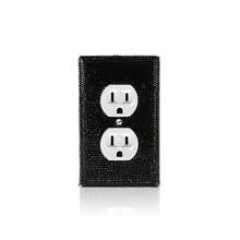 1 件闪亮水晶闪光墙板盖，闪亮黑色水钻灯开关盖，装饰灯开关或插座，墙板插座盖，装饰卧室厨房家居装饰 - 黑色 - 查看 15