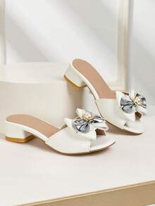 Sandálias de salto alto abertas, elegantes e fofas, de cor sólida, respiráveis e leves, adequadas para casamentos, festas e apresentações