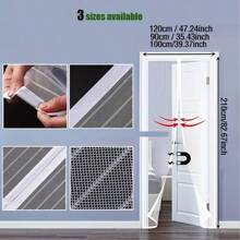 1 pieza Malla magnética a prueba de insectos para puerta, hecha de fibra de poliéster de malla fina, liviana y transpirable, cierre automático magnético, sin necesidad de cierre manual, protección efectiva contra mosquitos e insectos, ventilación y transparente, se instala con cinta adhesiva + cinta adhesiva o clavo, desmontable y lavable, apta para uso doméstico (sala de estar, dormitorio, cocina, balcón), reemplazo de la puerta/pantalla tradicional