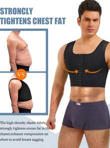 TAILONG Mens Compression Corset Vest Hide Gynecomastia Chest Binder Tank Top Faja Para Hombre