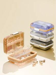 7-Day Portable Pill Box With Lid, Medication Organizer Case, Lightweight Small Drug Storage Container - Multicolor - View 4