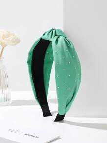 1 Peça Faixa de Cabelo de Tecido com Borda Larga e Cristais Brilhantes Torcidos, Faixa de Cabelo para Mulheres, Acessórios de Cabelo, Diadema, Aro de Cabelo