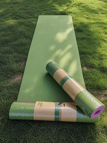 Esterilla de yoga bicolor, parte frontal suave y resiliente, parte trasera antideslizante, esterilla de fitness para pilates, almohadilla de picnic al aire libre, hecha de TPE, inodora, resistente, adecuada para mujeres, esterilla de entrenamiento en casa - Multicolor - Ver 8