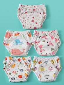 3/5 pezzi Pannolini lavabili riutilizzabili per l addestramento al vasino per neonati, mutandine assorbenti per l addestramento al vasino per bambini, pannolini di stoffa per bambini piccoli, mutandine di apprendimento per il vasino, adatti per l addestramento al vasino, combinazioni multiple, lista essenziale per neonati