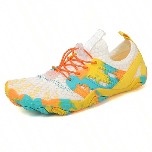 Men's Breathable Outdoor Wading Shoes, Elastic Band, Fitness Shoes, Slip-On, Mesh Fabric Casual Shoes