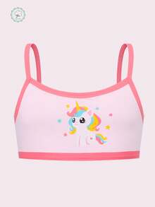 4pcs Cotton Girls Cartoon Print Soft Camisole Top & Panty Set - Multicolor - View 5