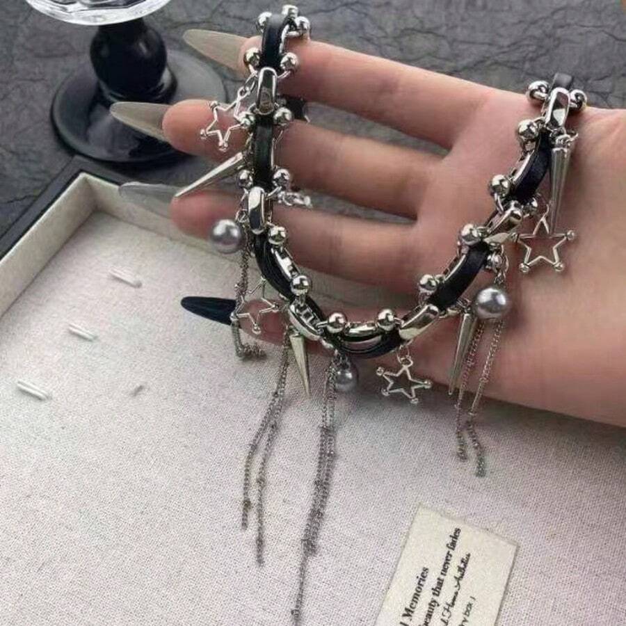 1 pezzo Collana scintillante tempestata di cristalli e strass, adatta per feste e discoteche