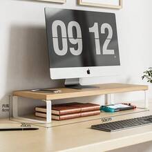 1pc Monitor Riser Stand, Desktop Computer PC Display Holder Shelf, Office Desk Storage Organizer - Multicolor - View 15