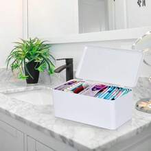 XHWWQPad And Tampon Organizer For BathroomSanitary Napkin Holder Pad And Tampon Organizer For Period Sanitary Napkin Storage Container White3i2o