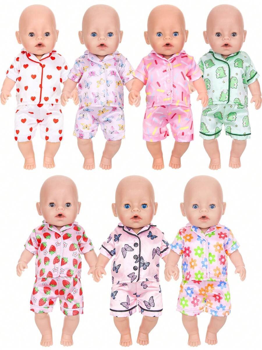 Conjunto de ropa para muñeca bebé realista recién nacida de 16 pulgadas, muñeca grande de 43 cm, traje de marinero a rayas de 2 piezas (la muñeca no está incluida) - Multicolor - Ver 1