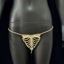 Cadena de cintura/vientre multicapa con rhinestones, cadena de muslo y pierna sexy para mujer, joyería tipo arnés para bikini y playa