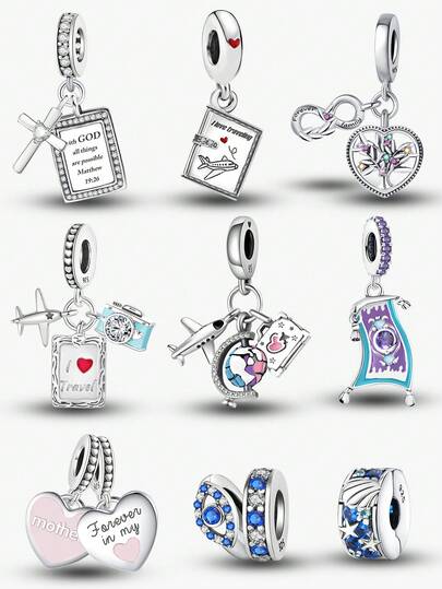 1 件时尚 925 纯银圣经十字架吊坠珠子吊坠球适合手链 DIY 女士珠宝