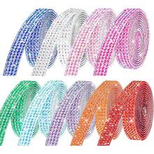 Local Delivery--Rhinestone Ribbon Self Adhesive Crystal Rhinestones, 12-Rolls Bedazzling Strips, 12-Yard Rhinestone Strips For DIY Craft, Rhinestones For Crafting - 9 Colors-2 - View 1