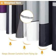 BTTN Red Fabric Shower Curtain, Modern Geometric Cloth Shower Curtain Set With Plastic Hooks, Water Repellent, Weighted Hem, Abstract Decorative Polyester Shower Curtains For Bathroom, 72 X 72 - Purple - View 5